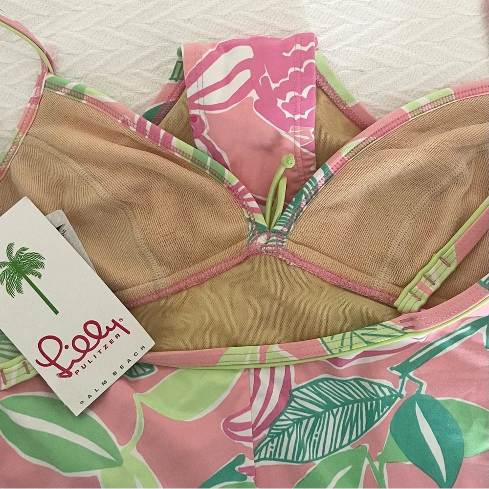 Lilly Pulitzer Pink and Green Floral Swimsuit - Picture 8 of 9